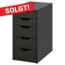 IKEA ANFALLARE / ALEX skrivebord med skuffemodul 140x65 cm bambus/sortbrun